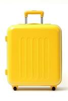 Yellow suitcase isolated photo