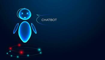 Abstract Chatbot AI Artificial Intelligence Chatbot AI is a software application used to chat with humans with network technology on a blue background. vector