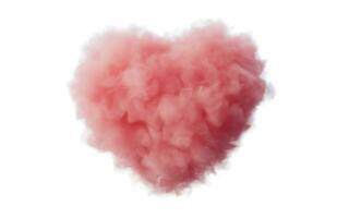 Isolated heart shape soft cloud, 3d rendering. photo