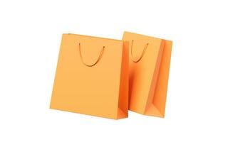 compras pantalones con naranja color, 3d representación. foto