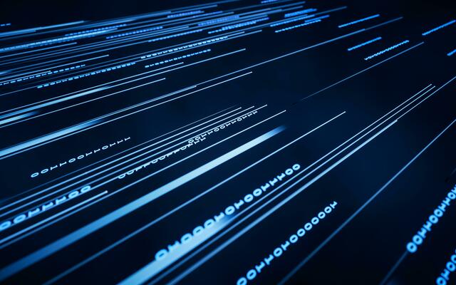 Binary numbers with cyberspace, 3d rendering.