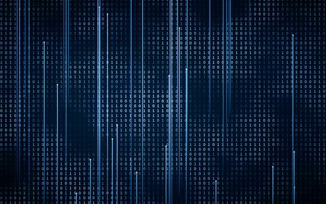 Binary numbers with cyberspace, 3d rendering.