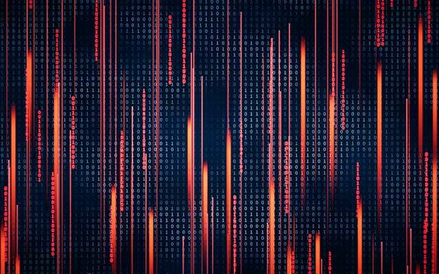 Binary numbers with cyberspace, 3d rendering.