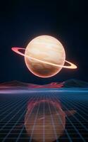 Planet and outer space background, 3d rendering. photo