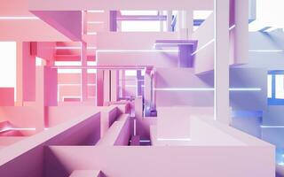 Abstract geometry line structure, 3d rendering. photo