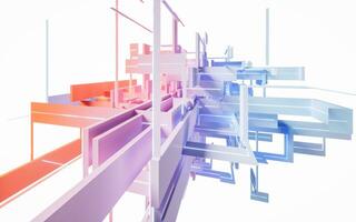 Abstract geometry line structure, 3d rendering. photo
