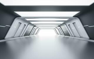 Empty tunnel with futuristic style, 3d rendering. photo