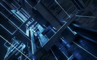 Science and technology line structure, 3d rendering. photo