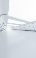 Empty white tunnel with futuristic style, 3d rendering. photo