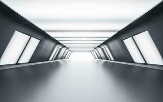 Empty tunnel with futuristic style, 3d rendering. photo