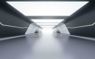 Empty tunnel with futuristic style, 3d rendering. photo