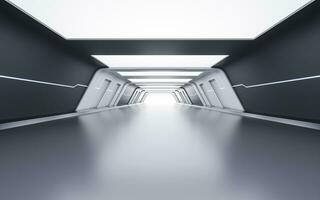 Empty tunnel with futuristic style, 3d rendering. photo