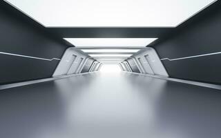 Empty tunnel with futuristic style, 3d rendering. photo