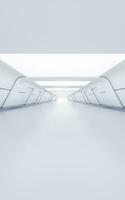 Empty white tunnel with futuristic style, 3d rendering. photo