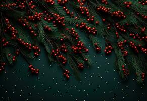 Christmas background with fir branches photo