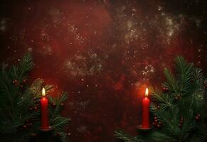 Christmas background with candles photo