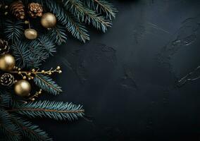 Christmas background with fir branches photo