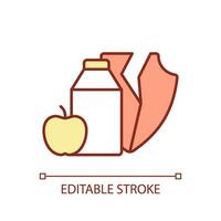 Editable impact on food security linear icon representing heatflation concept, isolated vector, global warming thin line illustration. vector