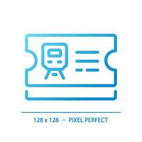 Ticket control pixel perfect gradient linear vector icon. Railway station. Train passenger. Public transportation. Thin line color symbol. Modern style pictogram. Vector isolated outline drawing