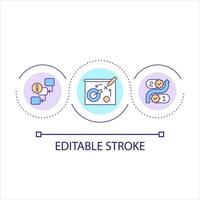 Choose goals and priorities loop concept icon. Build business strategy. Corporate roadmap abstract idea thin line illustration. Isolated outline drawing. Editable stroke vector