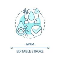 IWRM turquoise concept icon. Hydro resource management. Clean water and sanitation abstract idea thin line illustration. Isolated outline drawing. Editable stroke vector