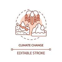 Climate changes terracotta concept icon. Ecological catastrophes. Water source threat abstract idea thin line illustration. Isolated outline drawing. Editable stroke vector