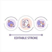 International supply chain law issues loop concept icon. Distribution disruption causes abstract idea thin line illustration. Isolated outline drawing. Editable stroke vector