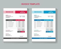 Vector clean invoice template, invoice design, Clean invoice vector template design, Corporate invoice design,