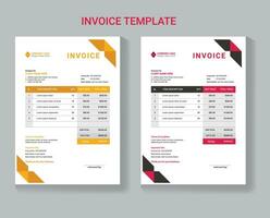 Vector clean invoice template, invoice design, Clean invoice vector template design, Corporate invoice design,