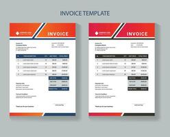 Vector clean invoice template, invoice design, Clean invoice vector template design, Corporate invoice design,