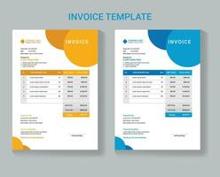 Vector clean invoice template, invoice design, Clean invoice vector template design, Corporate invoice design,