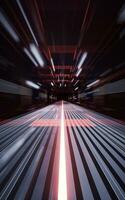 Digital cyberspace, sci-fi concept tunnel, 3d rendering. photo