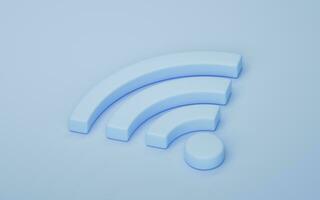 Wireless network technology with wifi sign, 3d rendering. photo