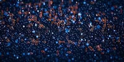 Glowing particles, abstract stardust background, 3d rendering. photo