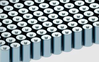 3D fast charge battery on white background, energy technology concept, 3d rendering. photo