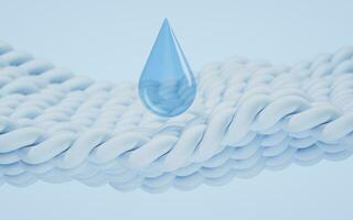 Wave cloth with cleaning water bubble, 3d rendering. photo