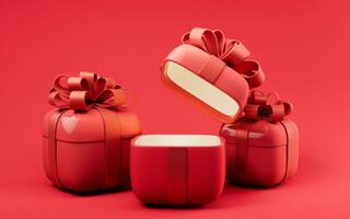 Gift box with cartoon style, 3d rendering. photo