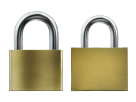Golden key locked, transparent background png