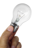 A man's hand holding an Light bulb, transparent background png