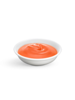 Chili sauce in white ceramic cup. transparent background png