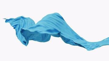 Flowing blue wave cloth with alpha channel, 3d rendering. video