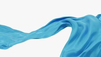 Flowing blue wave cloth with alpha channel, 3d rendering. video