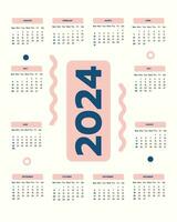 2024 Claendar design template vector