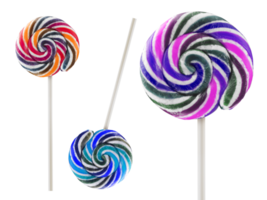 retro style colorful round shape lollipop. transparent background png