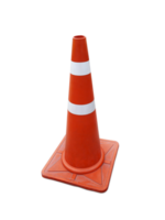 Traffic cone on the sidewalk, transparent background png