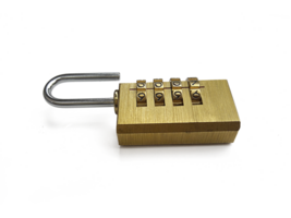 padlock with combination lock,in locked position, transparent background png