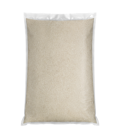 arroz lleno en un el plastico bolsa. transparente antecedentes png