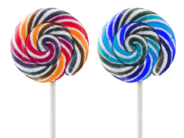 retro style colorful round shape lollipop. transparent background png