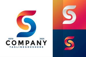 Cs or Sc Letter colorful logo design vector symbol icon illustration