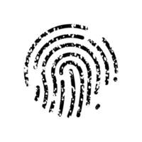 ID Symbol. Biometric Identification Silhouette Icon. Thumbprint, Finger Print Pictogram. Security and Protection. Fingerprint Sign. Unique Human Imprint. Scan Password. Isolated Vector Illustration.